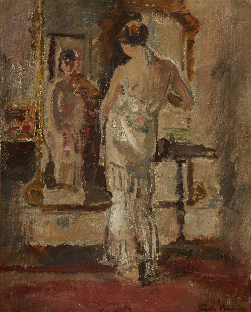 Ethel Walker - Portrait of a lady, looking in a mirror